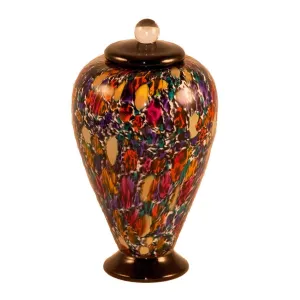 Small Hand Blown Glass Cremation Urn in Deco Desert