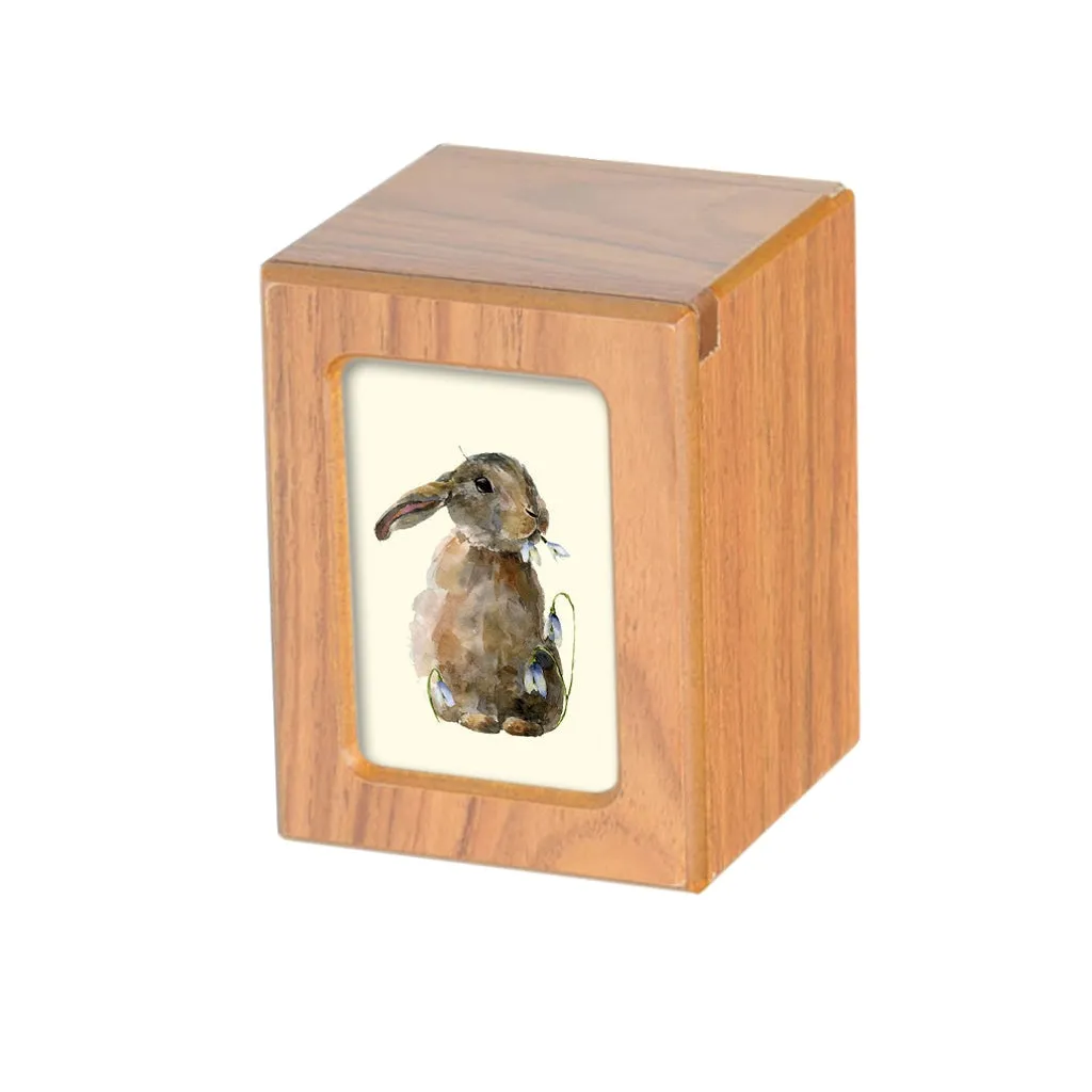 SMALL PY06 Photo Frame Urn -  Watercolor Brown Rabbit