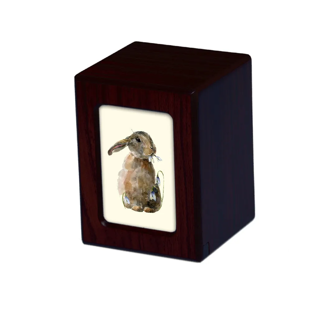 SMALL PY06 Photo Frame Urn -  Watercolor Brown Rabbit