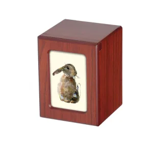 SMALL PY06 Photo Frame Urn -  Watercolor Brown Rabbit