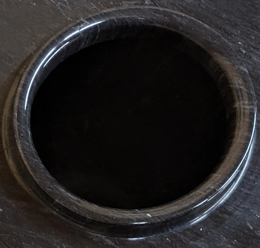 Small Round Natural Marble Pet Urn in Black