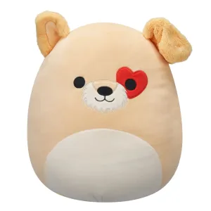 Squishmallows Cooper 5 Inch Tan Dog Plush Toy - Ultra Soft Stuffed Animal with Heart Eyepatch