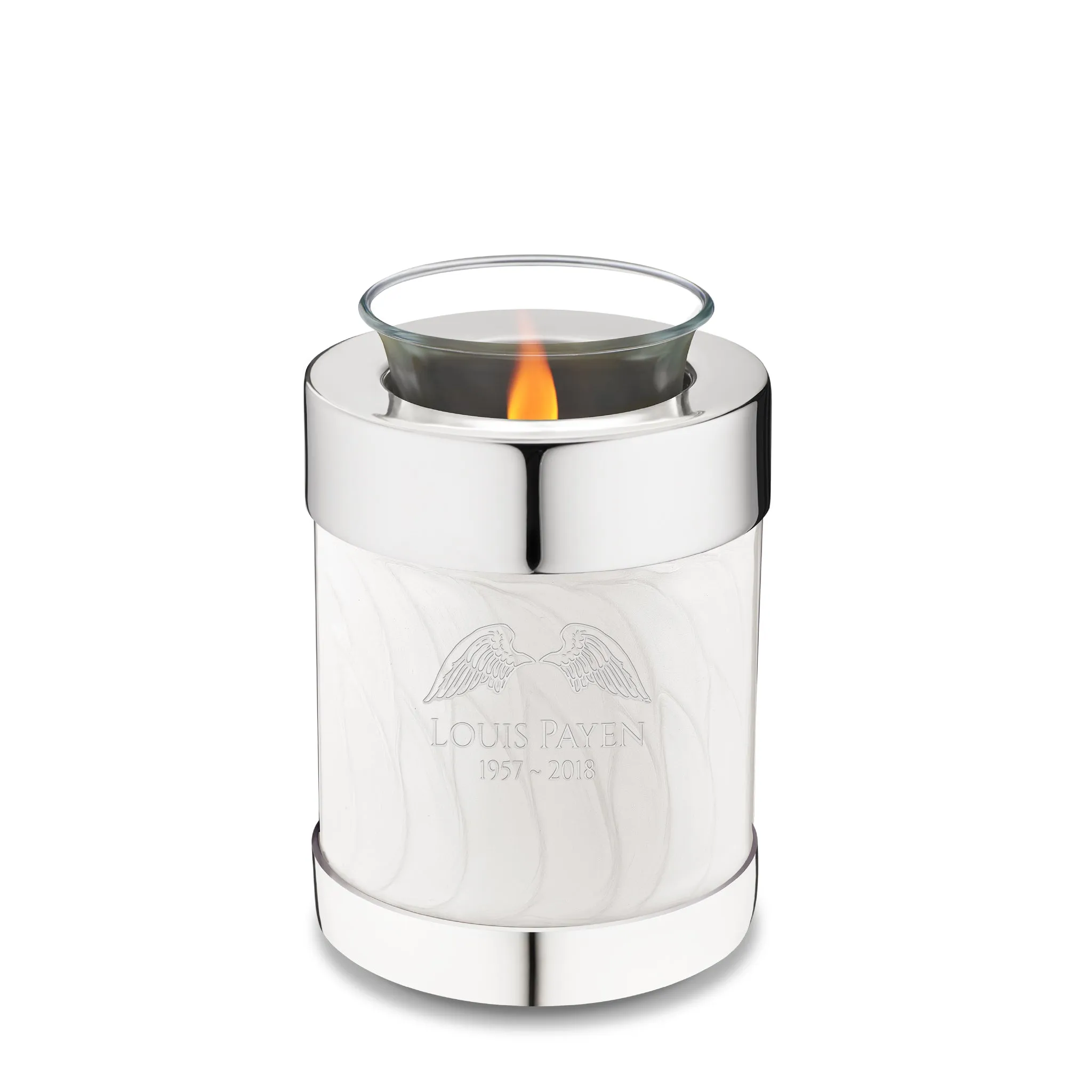 Tealight Pearl Silver Cremation Urn