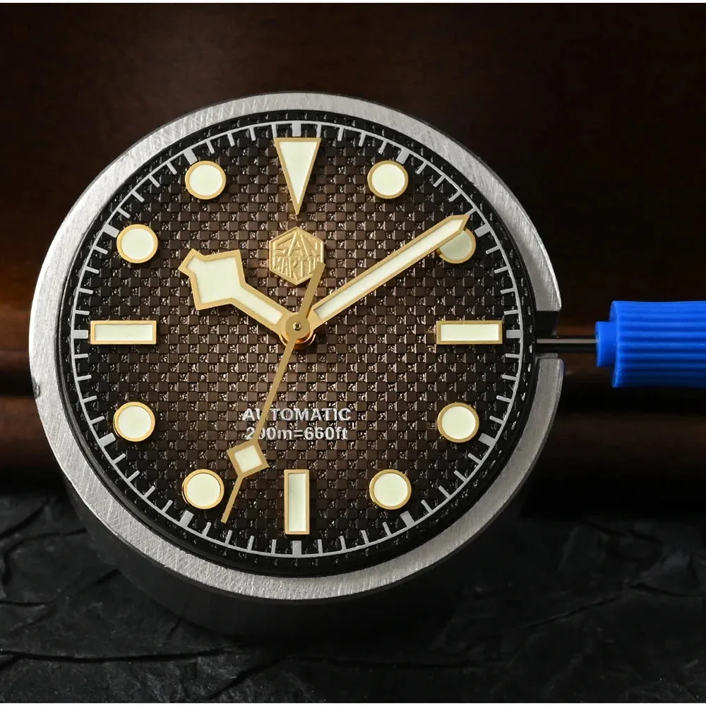 ★Weekly Deal★San Martin 3D Waffle Dial Automatic Watcth SN0128