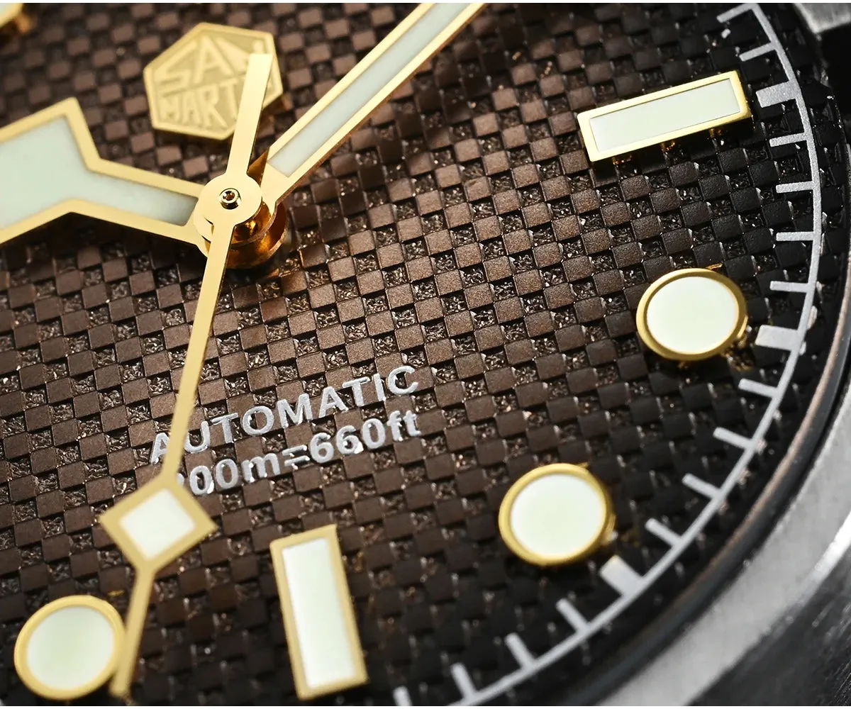 ★Weekly Deal★San Martin 3D Waffle Dial Automatic Watcth SN0128